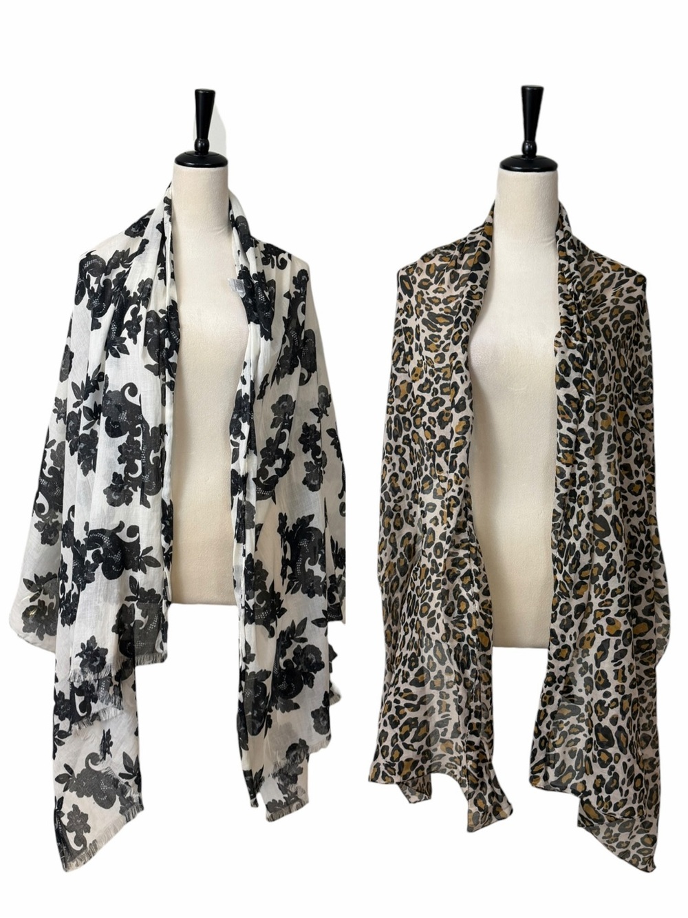20 Pc Lightweight Oblong Scarf Bundle Floral Leopard Polka Dot Spring Summer